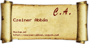 Czeiner Abbás névjegykártya